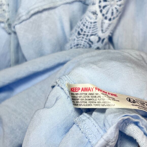 Free People All You Need Is Lace Midi Dress Womens Light Blue Lace Cotton Party - Picture 8 of 8